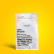 A photo of a RAVE branded coffee pouch, that showcases a popular coffee blend from the range.