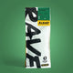 A photo of a RAVE branded coffee pouch, that showcases Rave coffee Italian Job Blend 1kg.