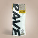 A white coffee bag with bold black “RAVE” lettering, a yellow label, and text showing Chatswood Blend Nº 6—dark roast coffee—with a 1% for the Planet note, set on a beige background.