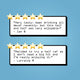 Two customer reviews appear on a blue background, each with five stars. Ian N praises the tasty RAVE COFFEE Half Caf Blend Nº 13, while Lorraine R enjoys this medium roast as she prefers less caffeine.