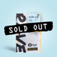 A bag of RAVE COFFEE’s Colombia Flower Festival Blend Nº 25 with a SOLD OUT banner across the front. The packaging features bold text and a blue label, set against a light blue background—highlighting this limited-release, premium Colombian coffee with a medium-dark roast profile.