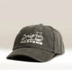 The Drip Happens Hat by RAVE COFFEE is a vintage black cap with white 