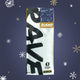 A one-kilogram bag of RAVE COFFEE Christmas Blend Nº 22 coffee beans featuring a dark roasted blend label, snowflake patterns, and a 1% for the Planet logo.