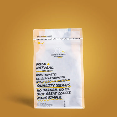 Ethiopia Bench Sheko Nº 307 - 250g coffee bag back view showing brand and label details