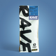 1kg Rave coffee package on a blue background