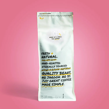 Guatemala_Francisco_Morales Coffee No 328 -  1KG coffee bag back view showing brand and label details