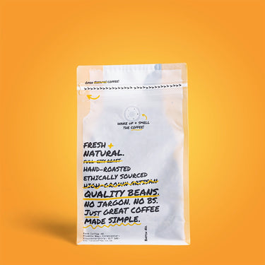 340 Kenya Mutheru AB 250g coffee bag back view showing brand and label details