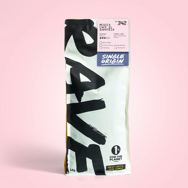 342 Mexico Café El Zapoteco 1kg coffee bag front view showing brand and label details