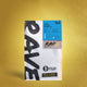 Coffee package with 'RAVE' branding on a yellow background