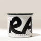A Branded Airscape Coffee Storage Container by Rave, featuring a white body, black lid, and bold black 
