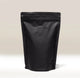 Ravecoffee's Zip Lock Bags with Degassing Valve x5, featuring a matte black finish and resealable zip lock, are displayed against a neutral background.