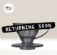 Hario V60 Black Transparent Size 01 with Returning soon sash