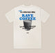A white t-shirt with a graphic print on the back, in blue and black, a coffee cup illustration, and the quote 'Is there a Barista in the house?'.