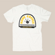 The RAVE COFFEE Rave Retro | T-Shirt is a white, 100% cotton tee with a bold yellow and black back graphic featuring “Rave Coffee” above a coffee bean and “Roasters” below—perfect for fans of the brand.