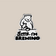 A cartoon bear pours a drink above bold “Sorry I’m BREWING” text on this RAVE COFFEE Drip Happens Sticker Pack—perfect for coffee lovers and fans of fun vinyl stickers.