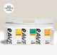 A clear plastic bag containing six packets of Ravecoffee Best Selling Blends - Whole Bean Variety Pack, each labeled “Blend” with colorful labels. At the top left, the text reads “Six coffees x100g.” This bestselling variety pack features a convenient handle for easy carrying—perfect for those who love exploring whole bean coffee options.