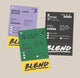 The Ravecoffee Dark Roast Bundle includes three colorful cards—Mocha Java Blend, The Italian Job, and Strong AF—with tasting notes, roast info, checkboxes, and bold BLEND text; perfect for dark roast coffee fans.